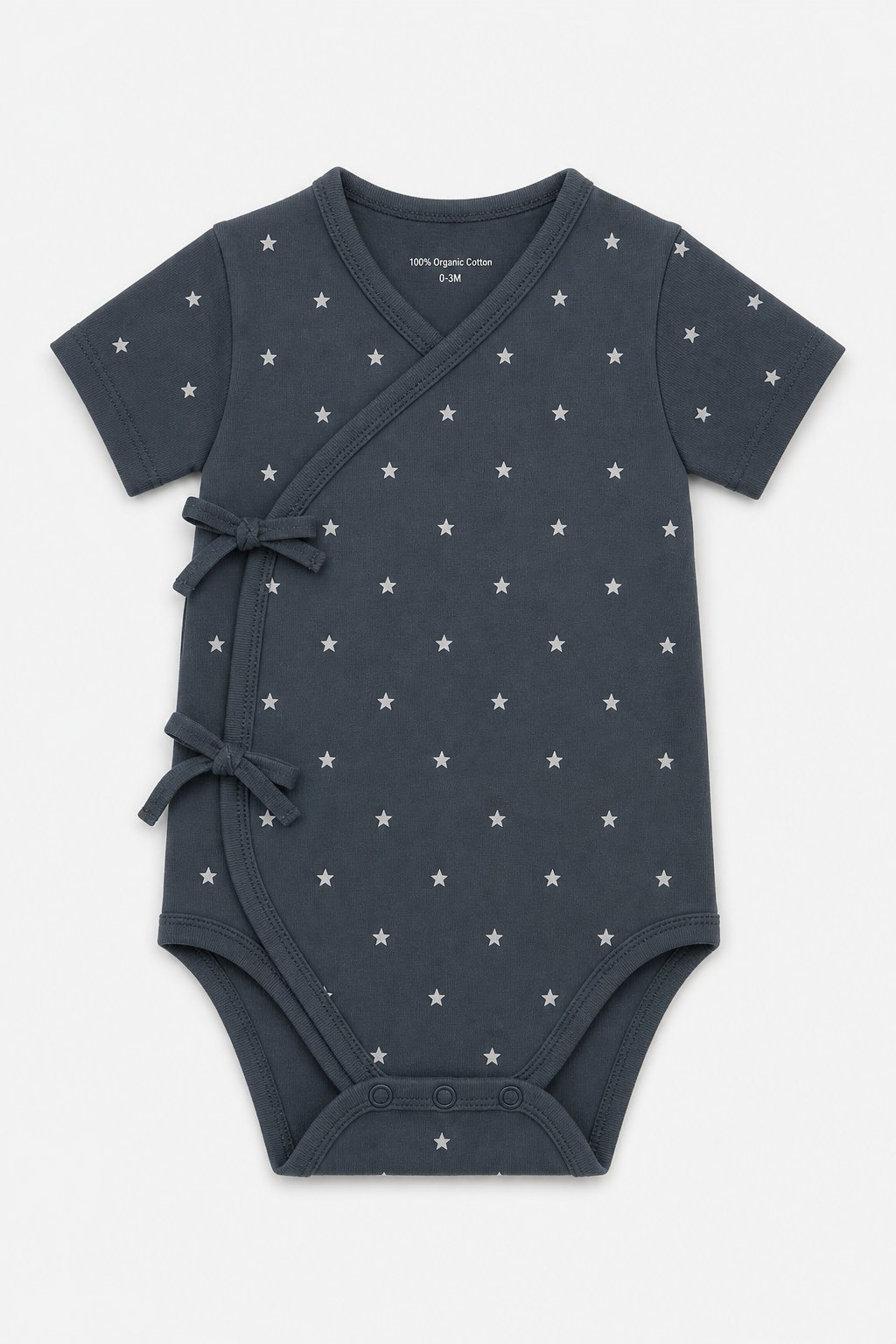 Charcoal Star Print Kimono Bodysuit