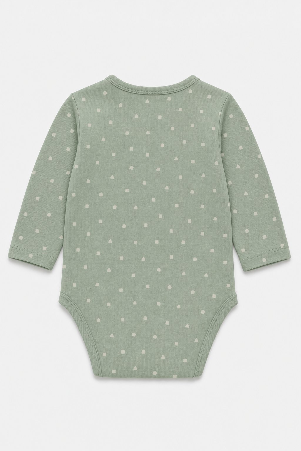 Eucalyptus Green Abstract Geometric Side-Snap Bodysuit view 2