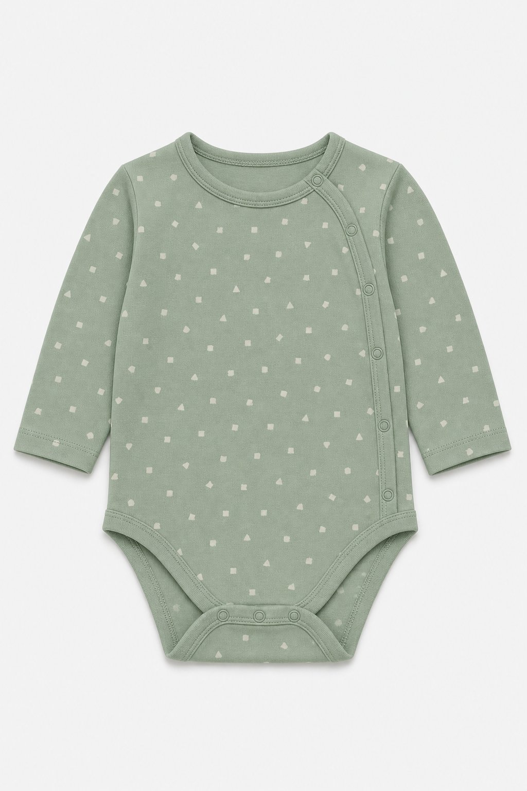Eucalyptus Green Abstract Geometric Side-Snap Bodysuit
