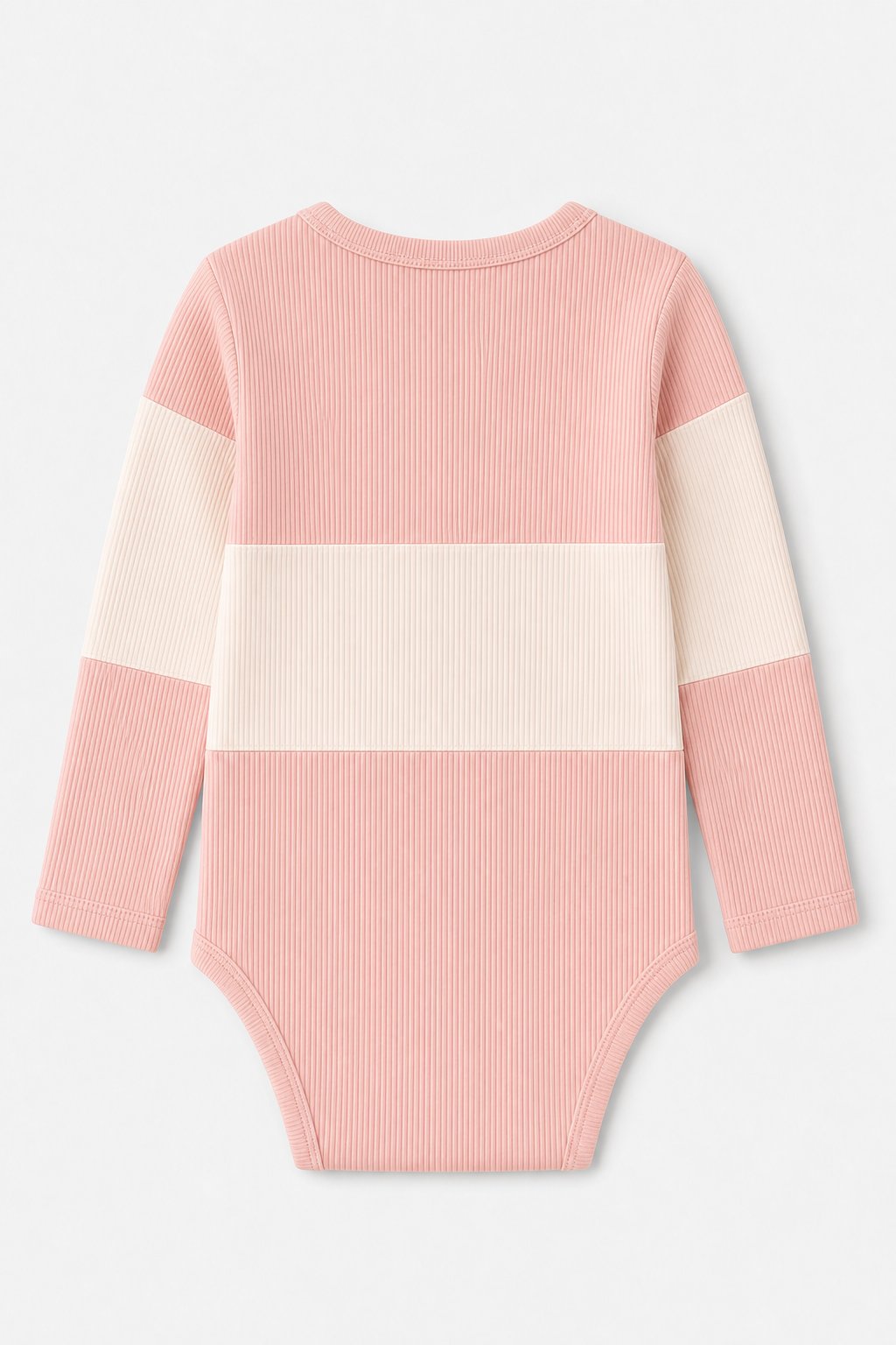 Ballet Pink Color-Block Long-Sleeve Bodysuit view 2