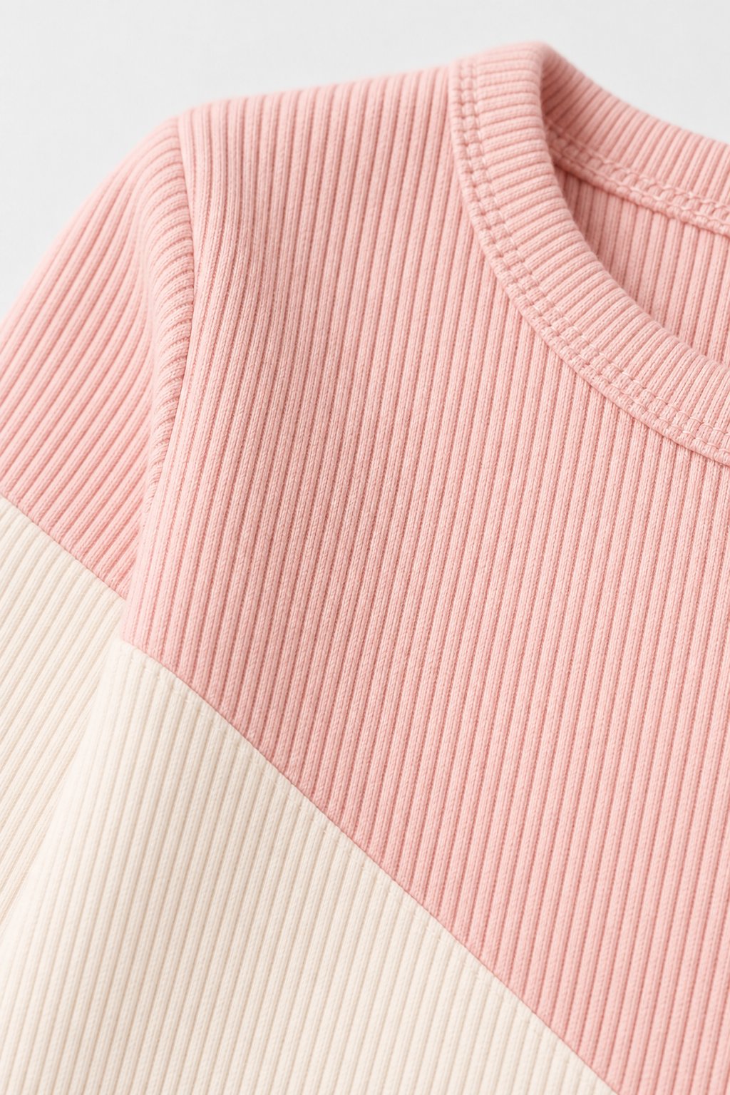 Ballet Pink Color-Block Long-Sleeve Bodysuit view 3