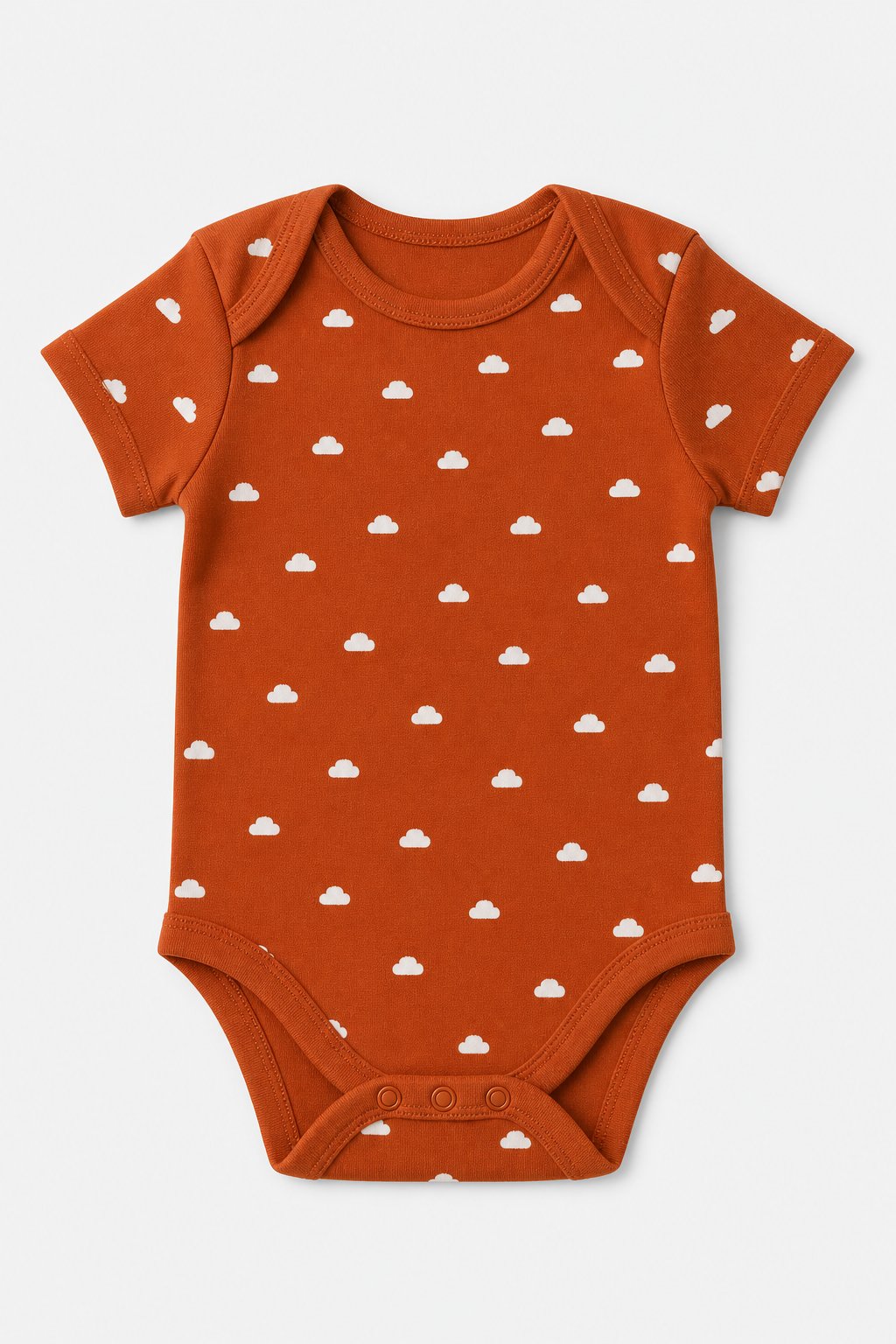 Rust Cloud Print Lap-Shoulder Bodysuit