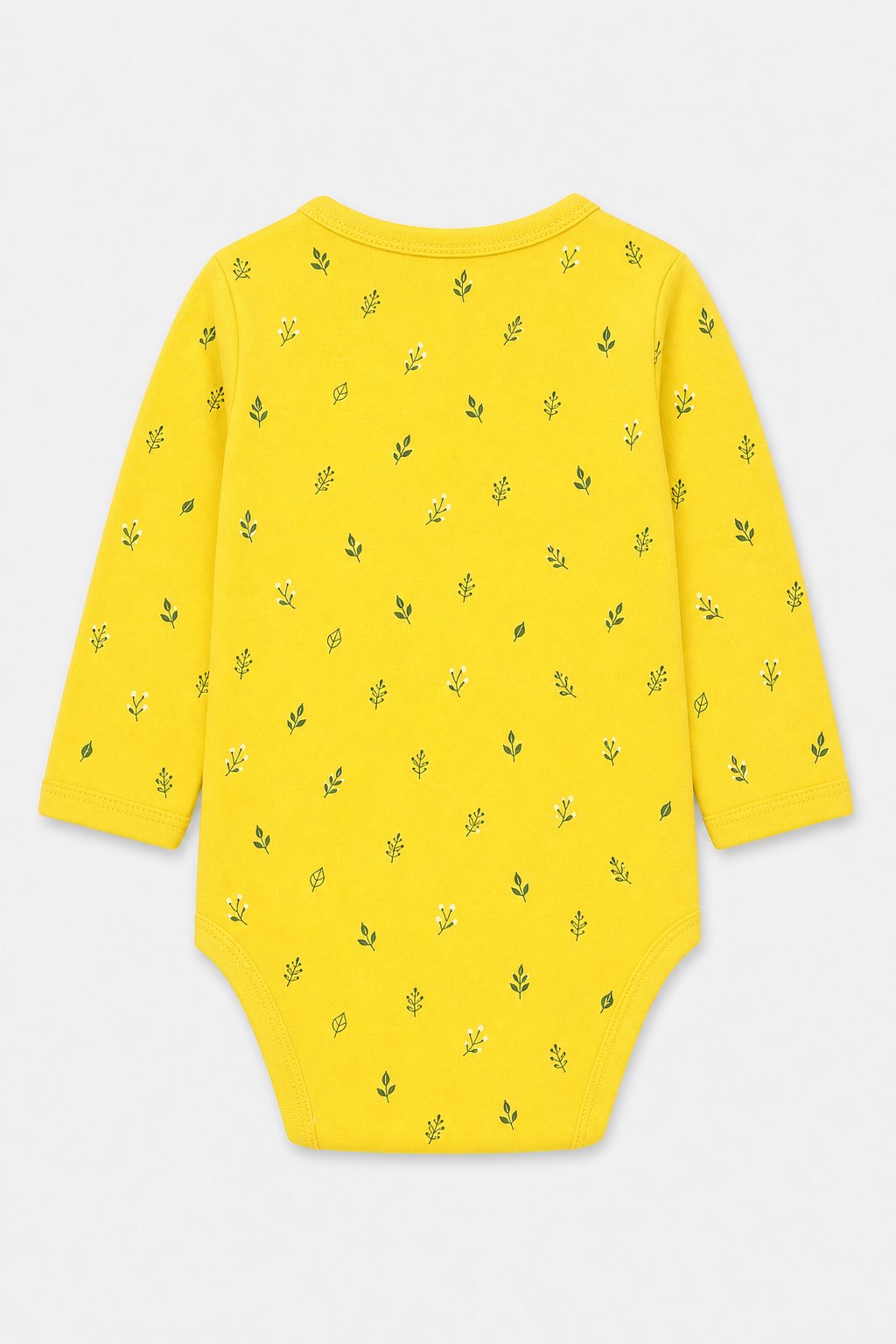 Buttercup Yellow Botanical Print Side-Snap Bodysuit view 2