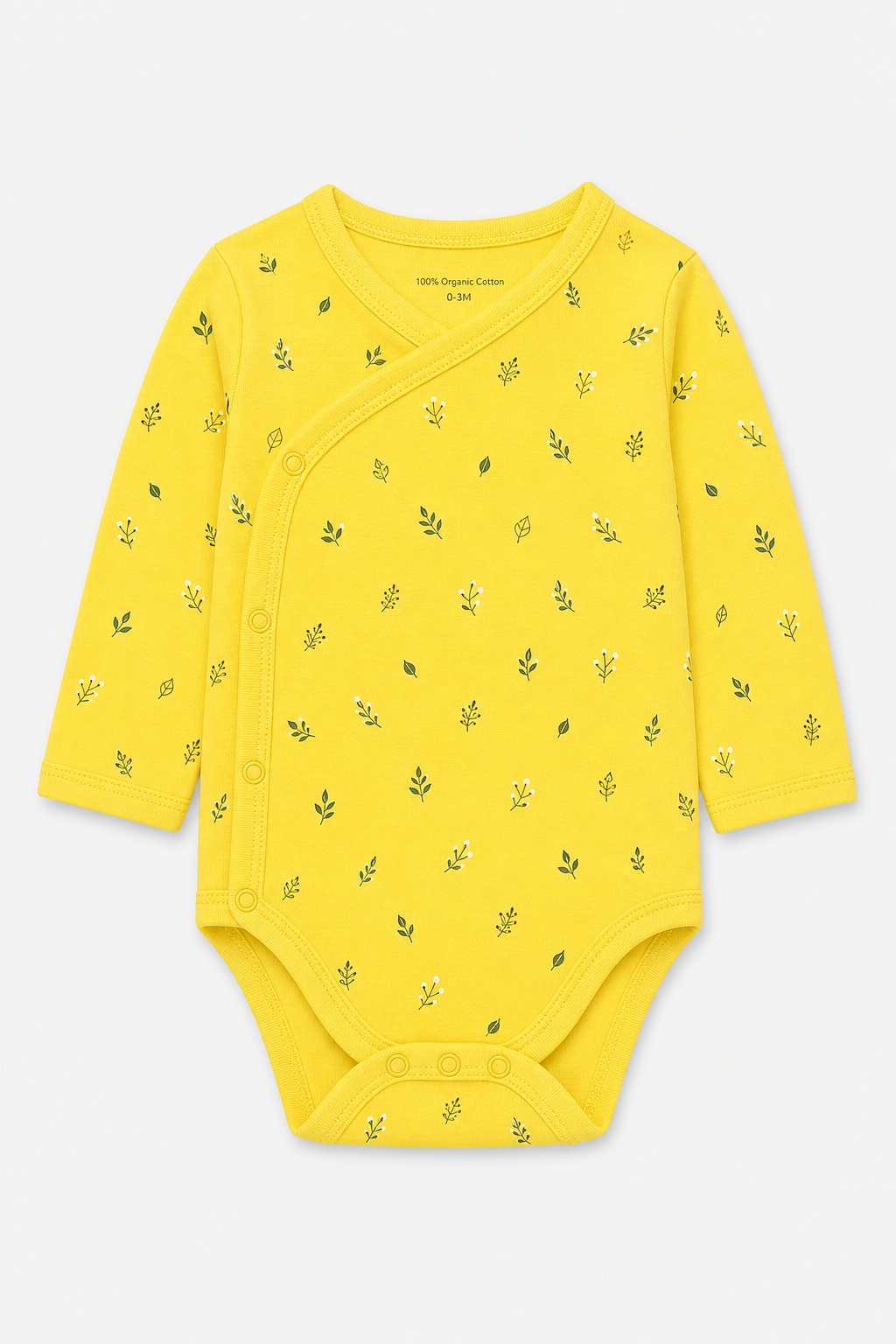 Buttercup Yellow Botanical Print Side-Snap Bodysuit