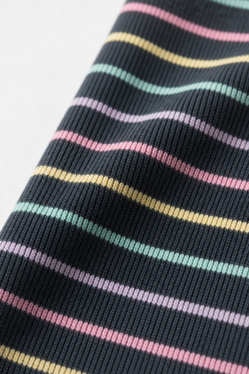 Charcoal Rainbow Stripe Long-Sleeve Bodysuit view 3