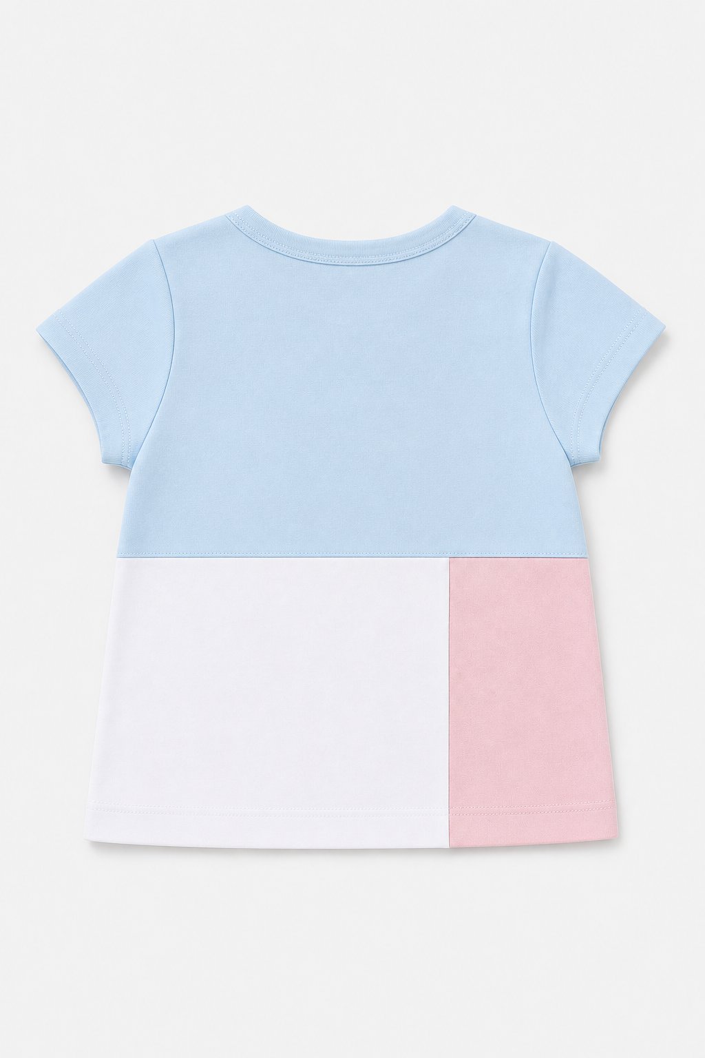 Powder Blue Color-Block T-Shirt view 2