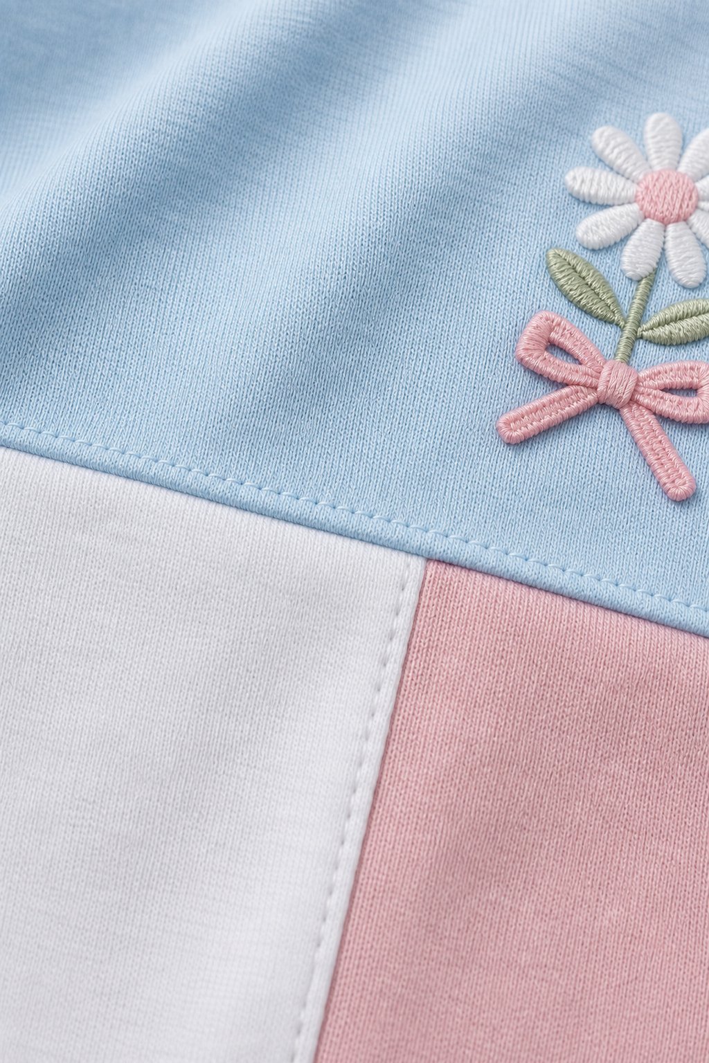 Powder Blue Color-Block T-Shirt view 3