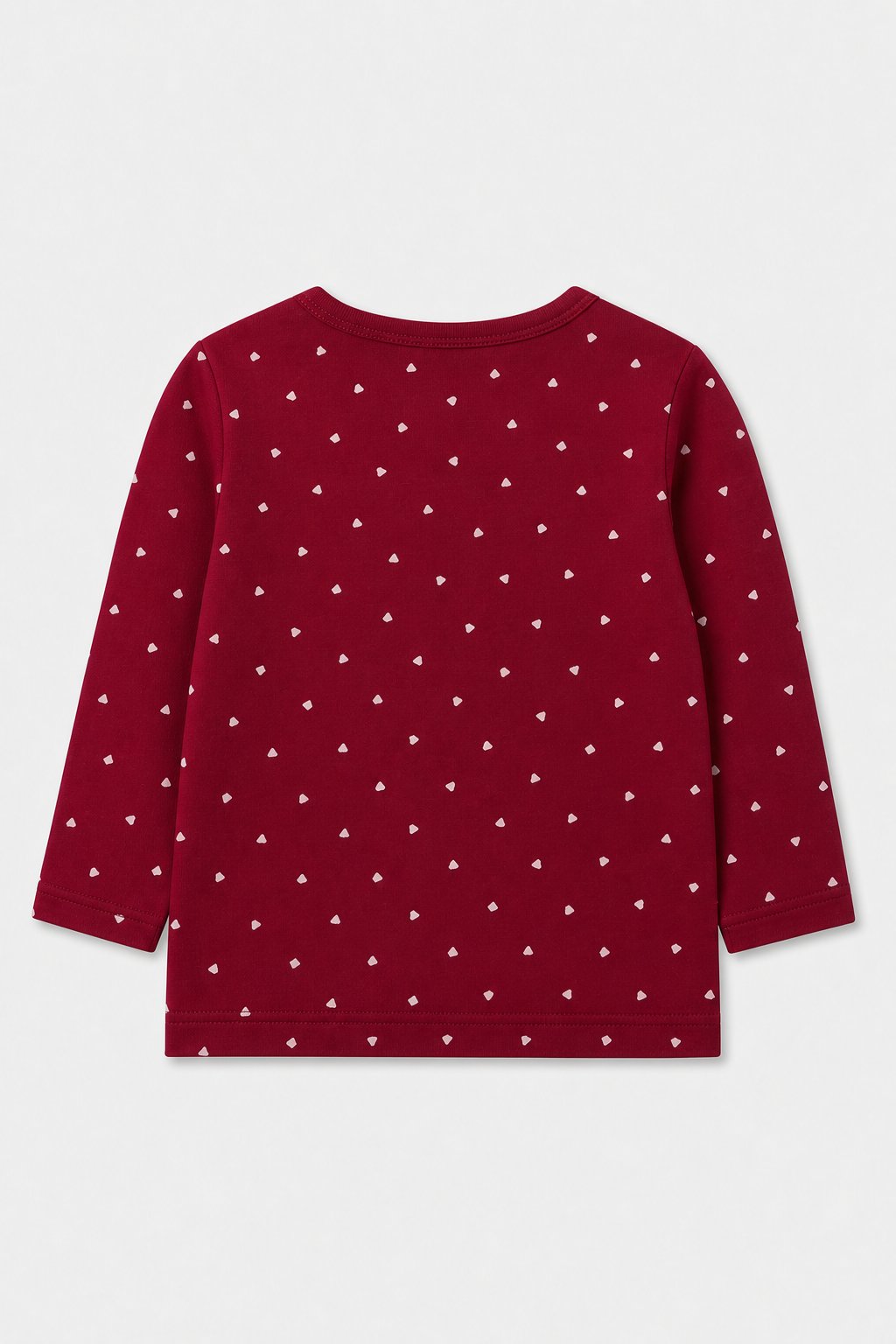 Burgundy Abstract Geometric Henley Top view 2