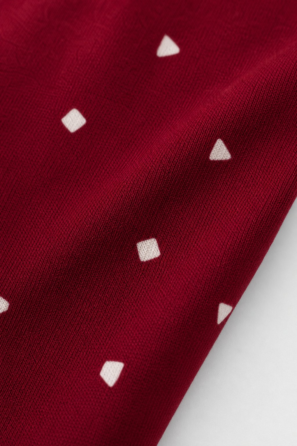 Burgundy Abstract Geometric Henley Top view 3