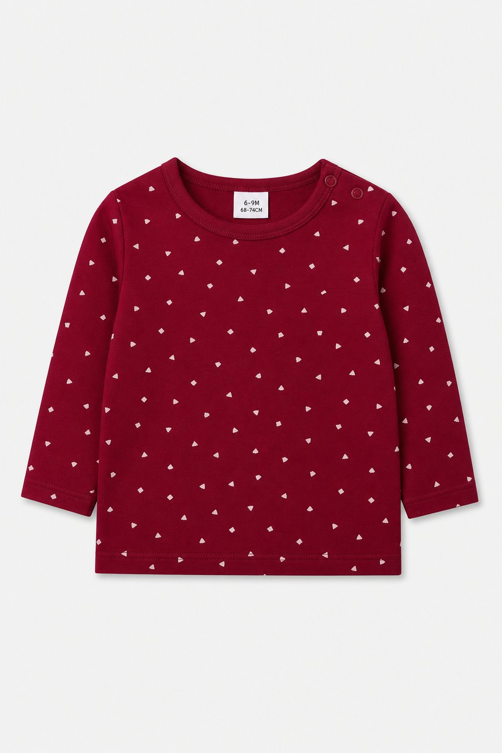 Burgundy Abstract Geometric Henley Top