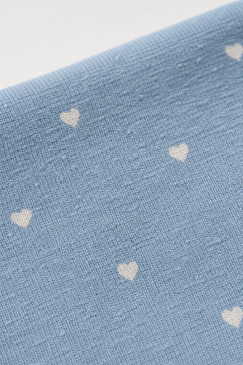 Faded Denim Blue Heart Print Ruffle-Sleeve Top view 3