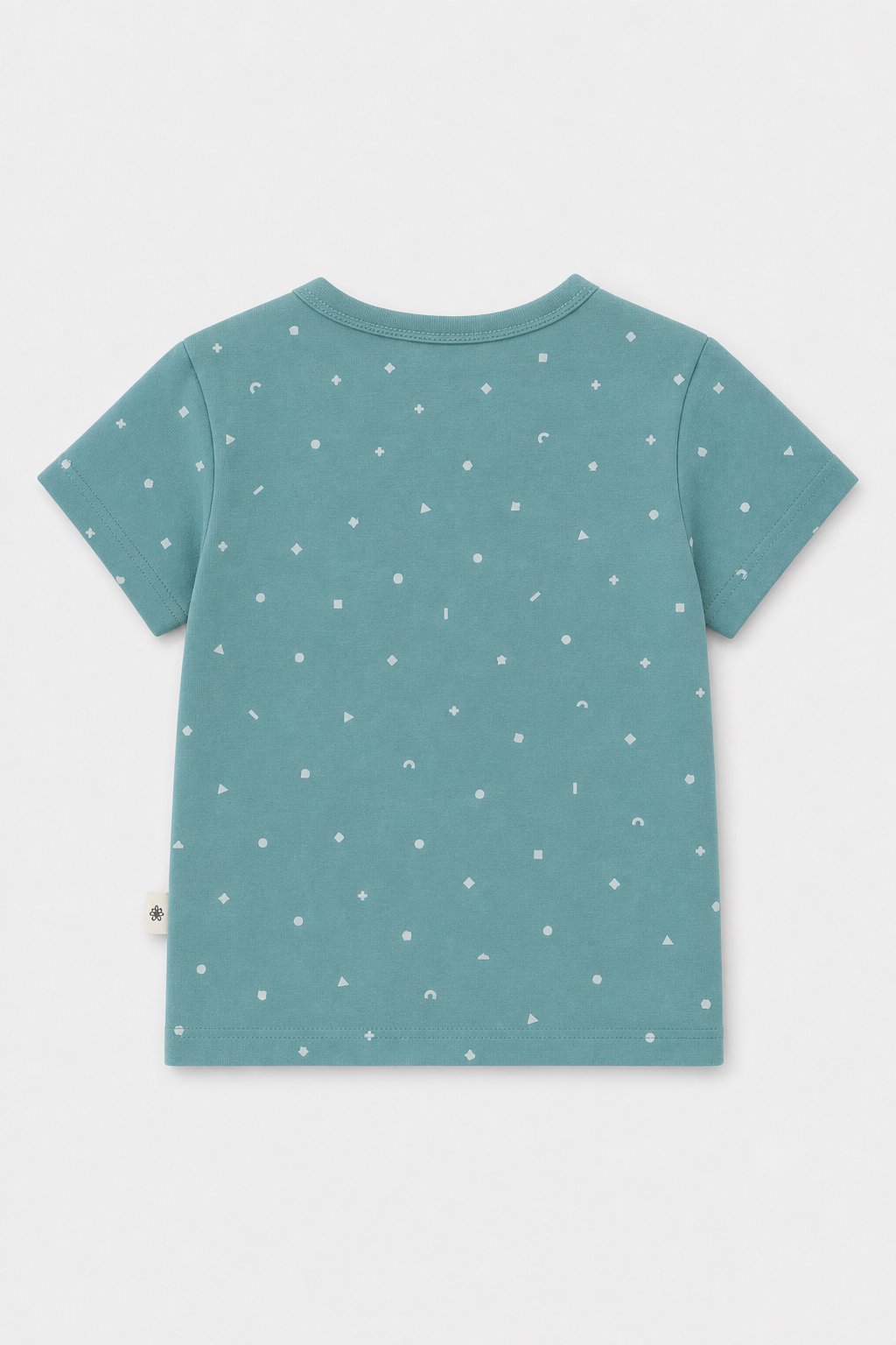 Dusty Teal Abstract Geometric T-Shirt view 2