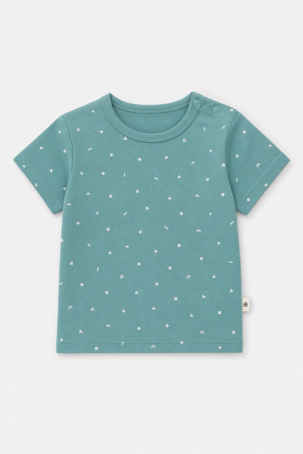 Dusty Teal Abstract Geometric T-Shirt