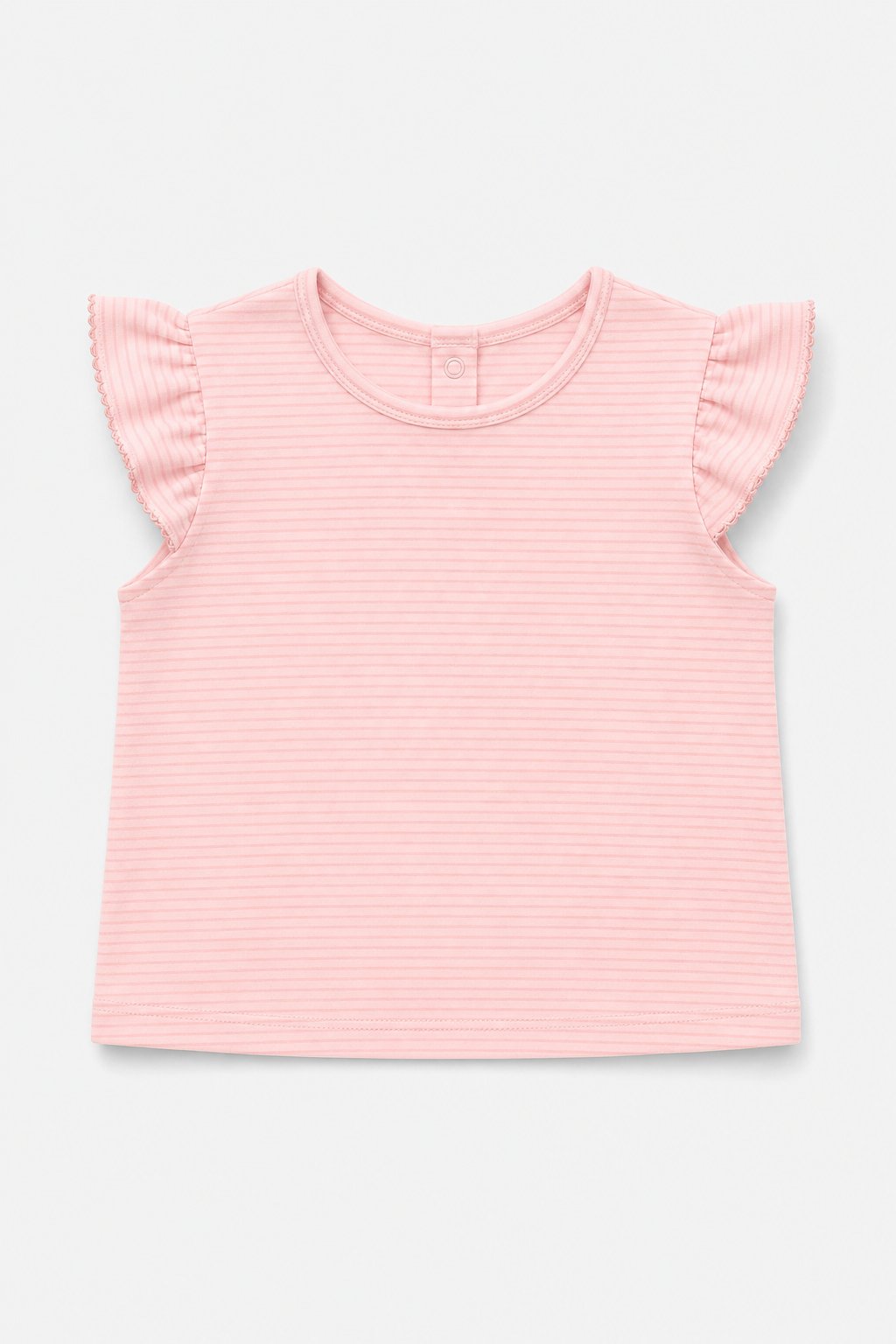 Soft Pink Thin Stripes Henley Top