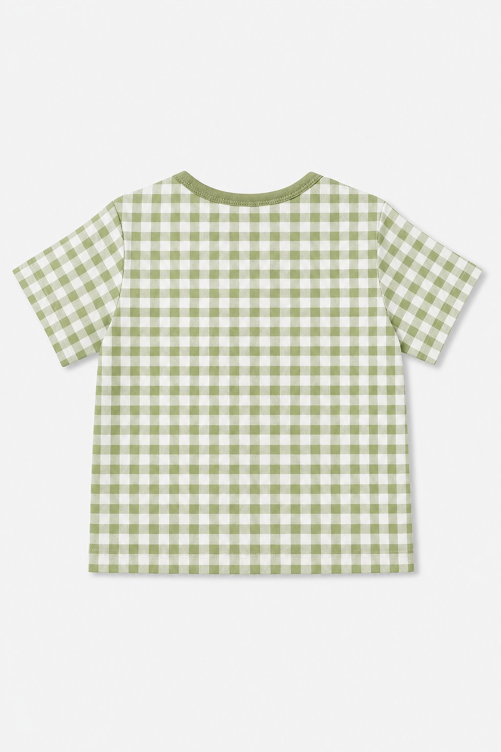 Sage Green Gingham Check Graphic Tee view 2