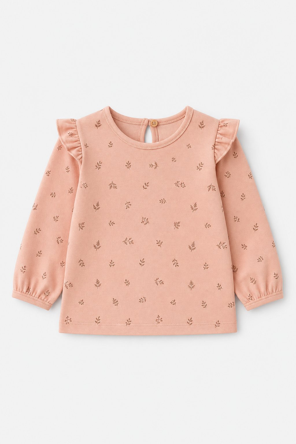 Dusty Rose Botanical Print Peplum Top