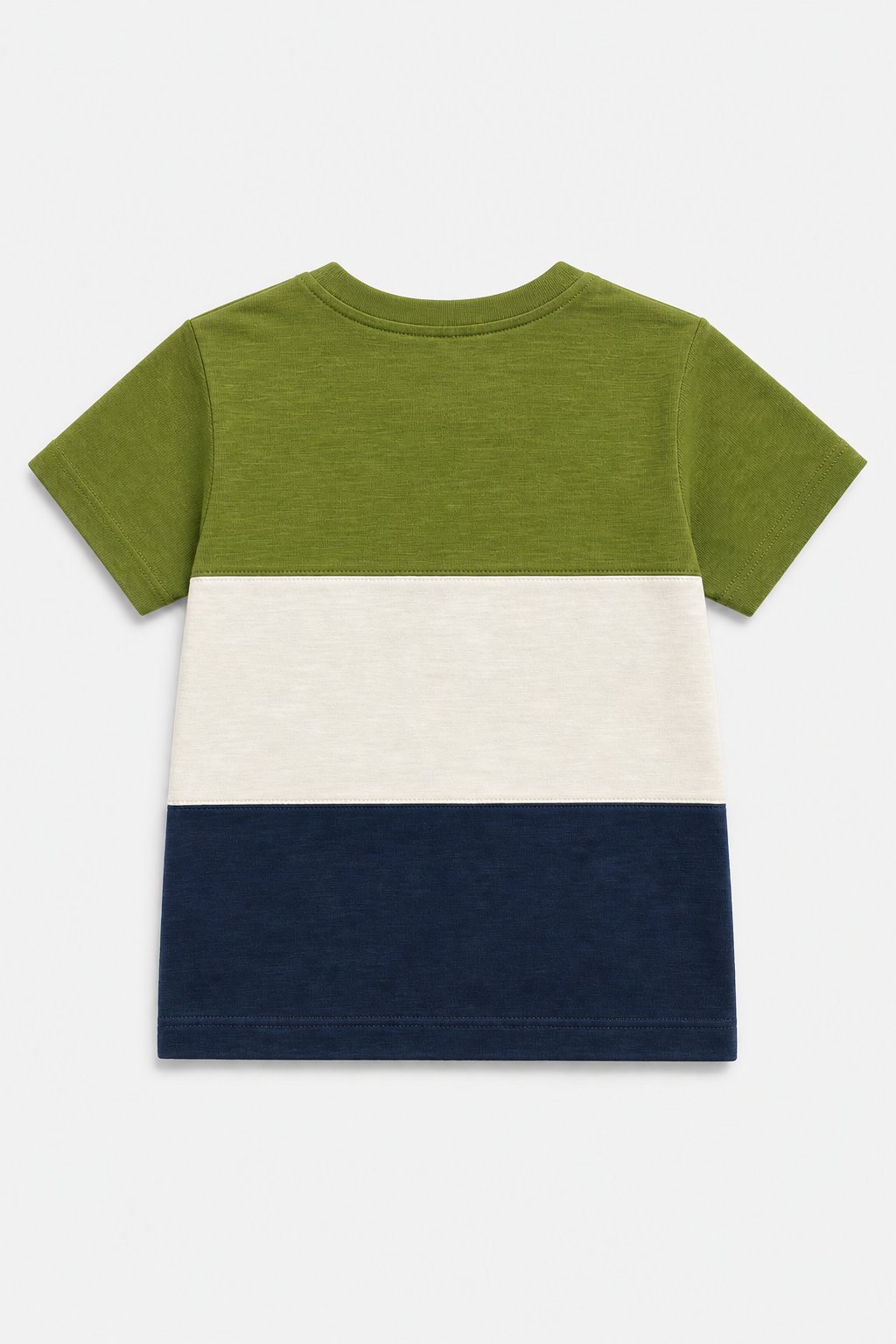 Olive Green Color-Block T-Shirt view 2
