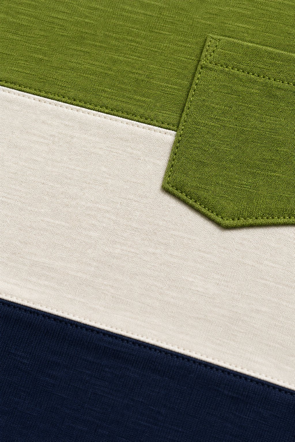Olive Green Color-Block T-Shirt view 3