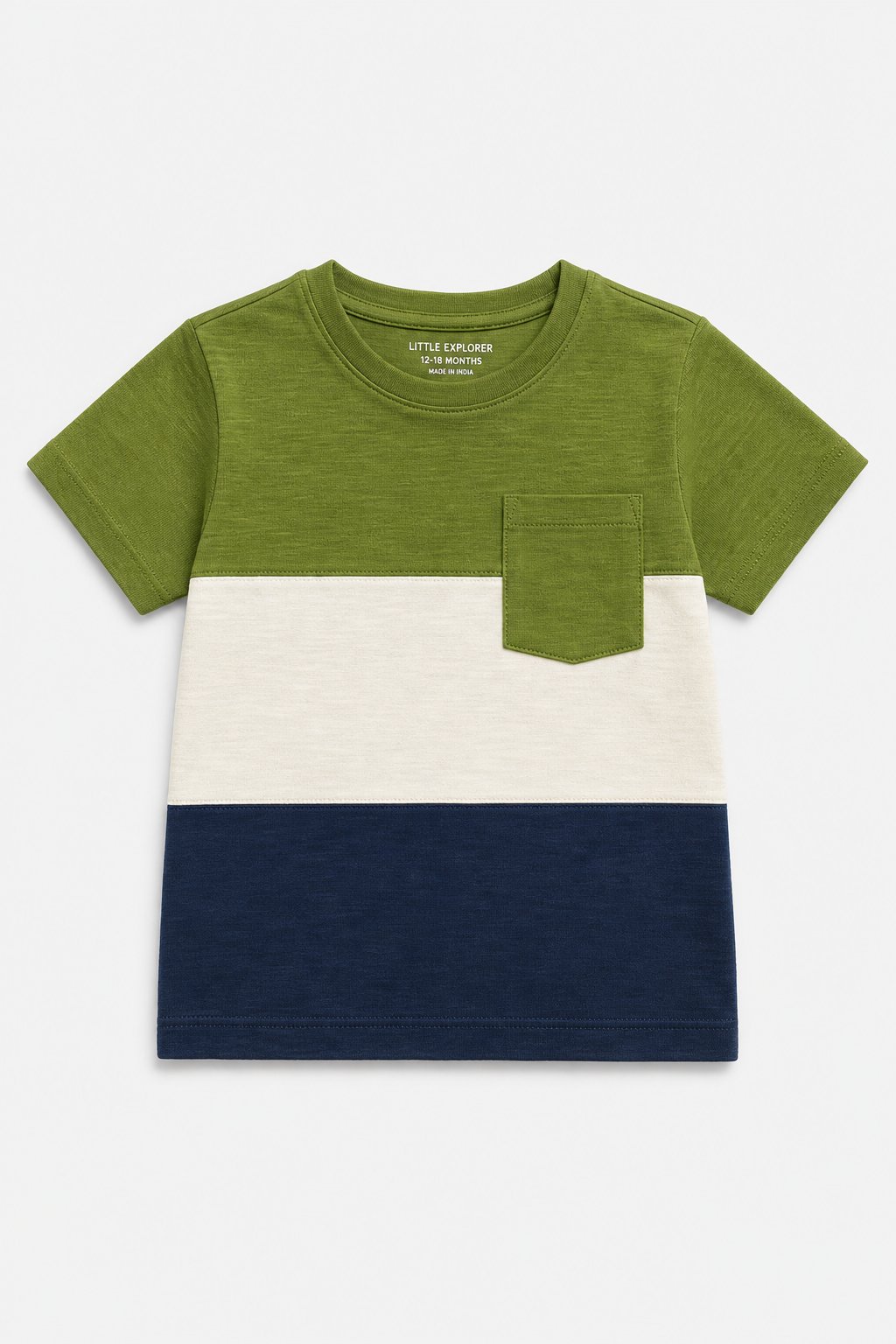 Olive Green Color-Block T-Shirt