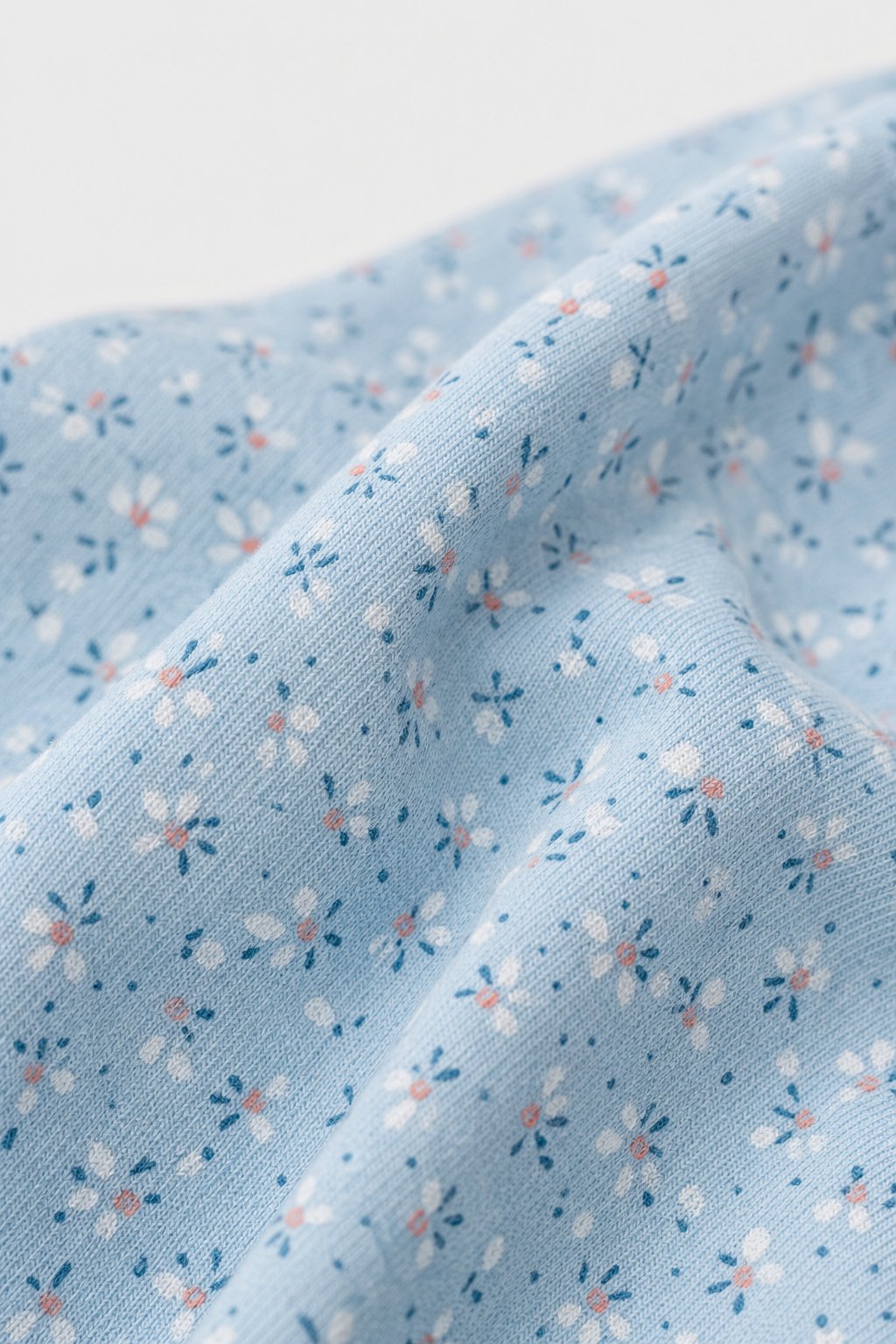 Powder Blue Ditsy Floral Polo Shirt view 3
