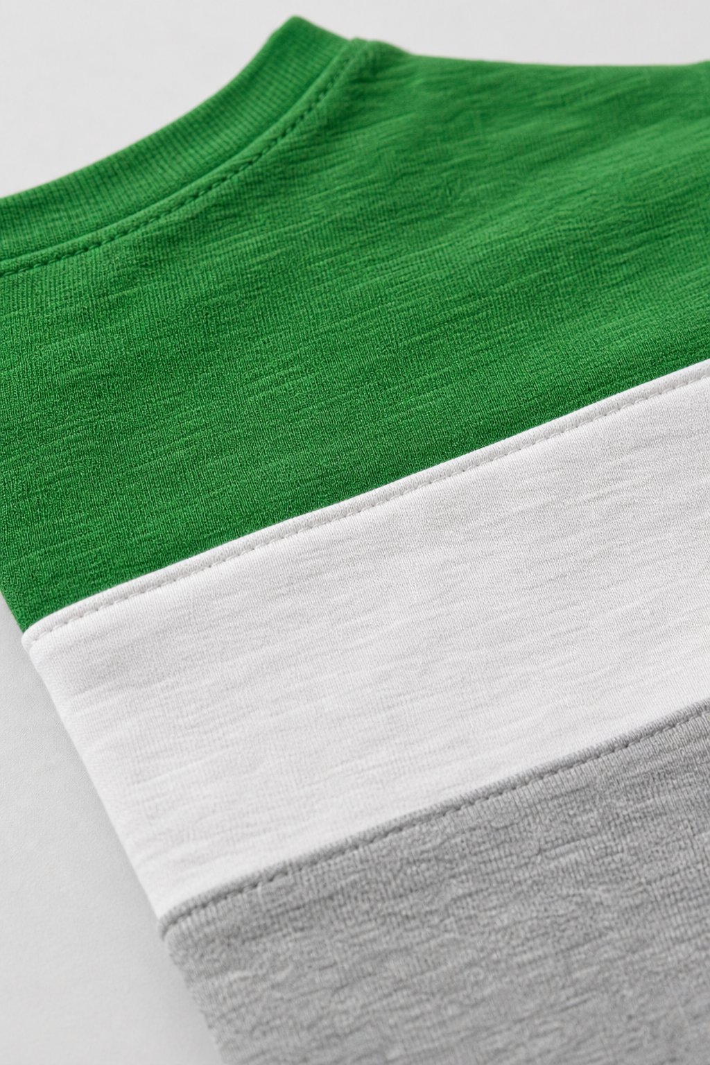 Forest Green Color-Block Long-Sleeve Tee view 3