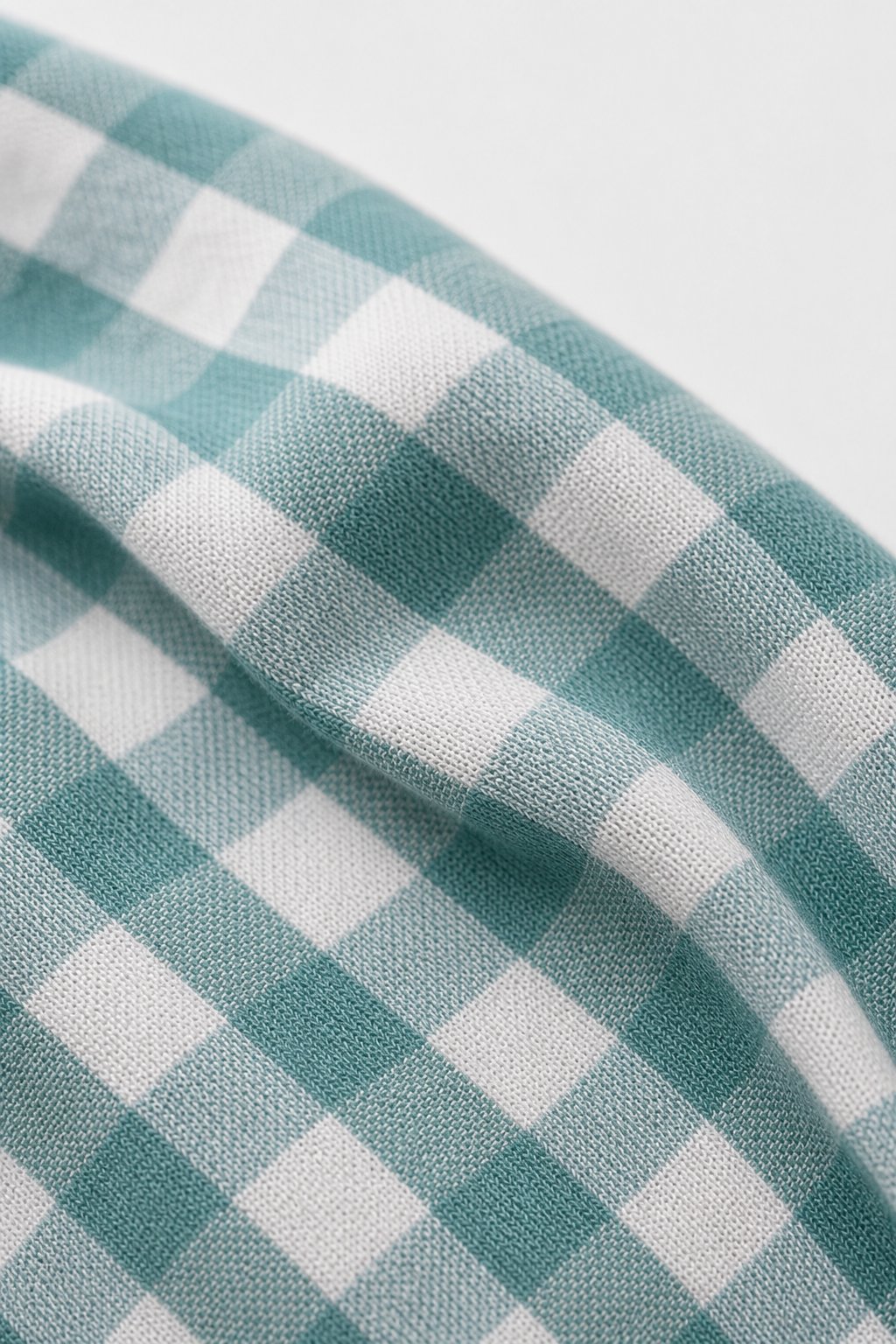Dusty Teal Gingham Check Hoodie Tee view 3