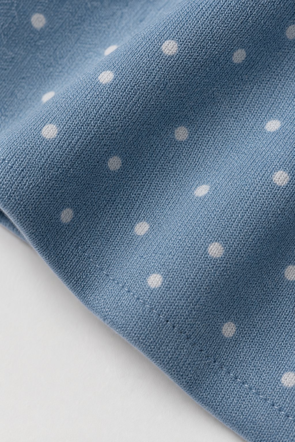 Denim Blue Polka Dot Peplum Top view 3