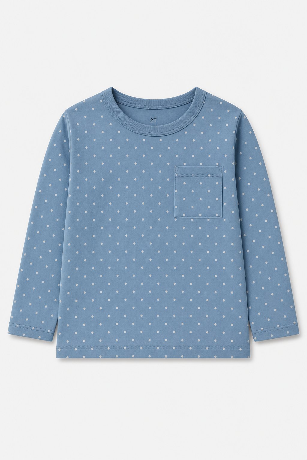 Denim Blue Polka Dot Peplum Top