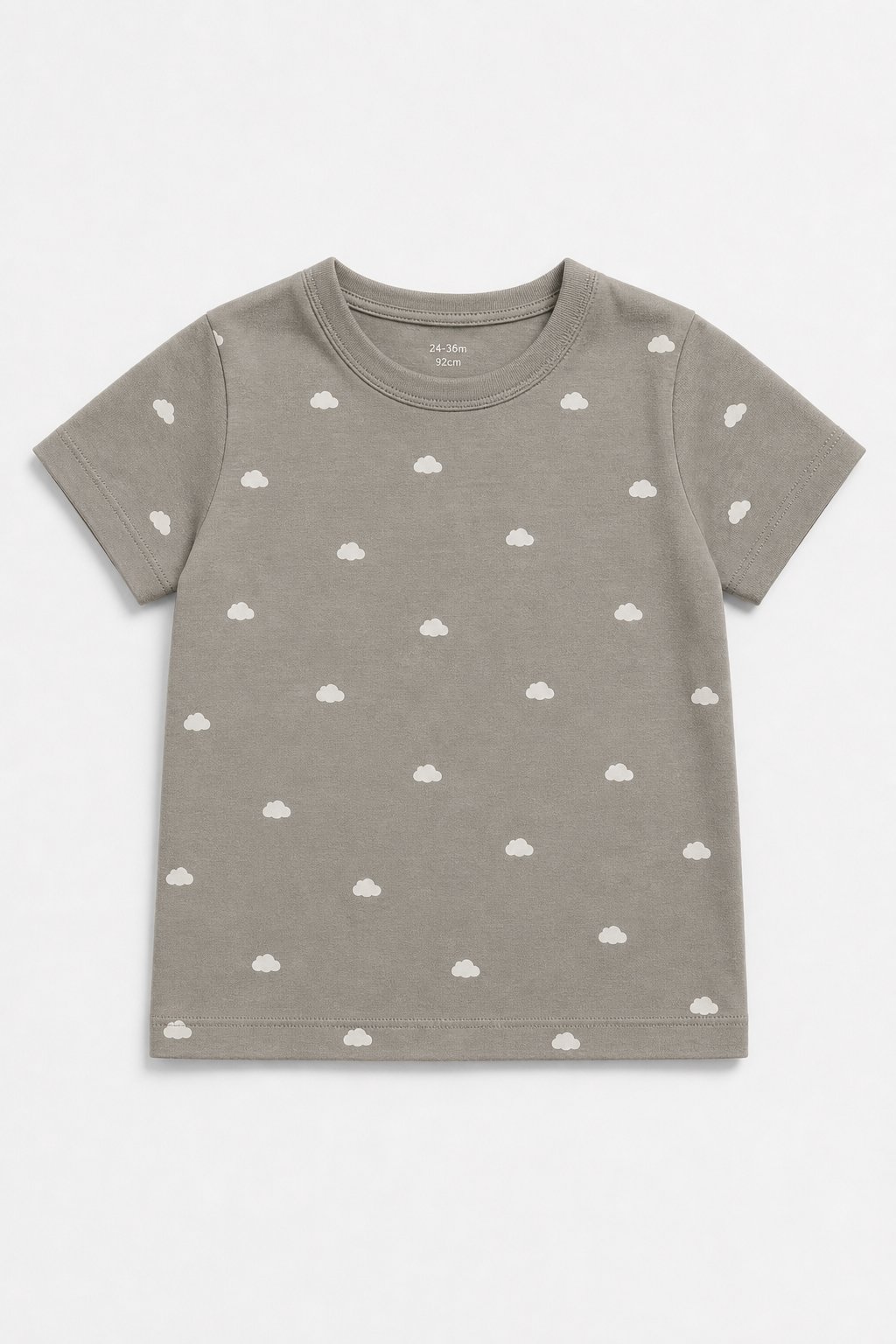 Stone Grey Cloud Print T-Shirt