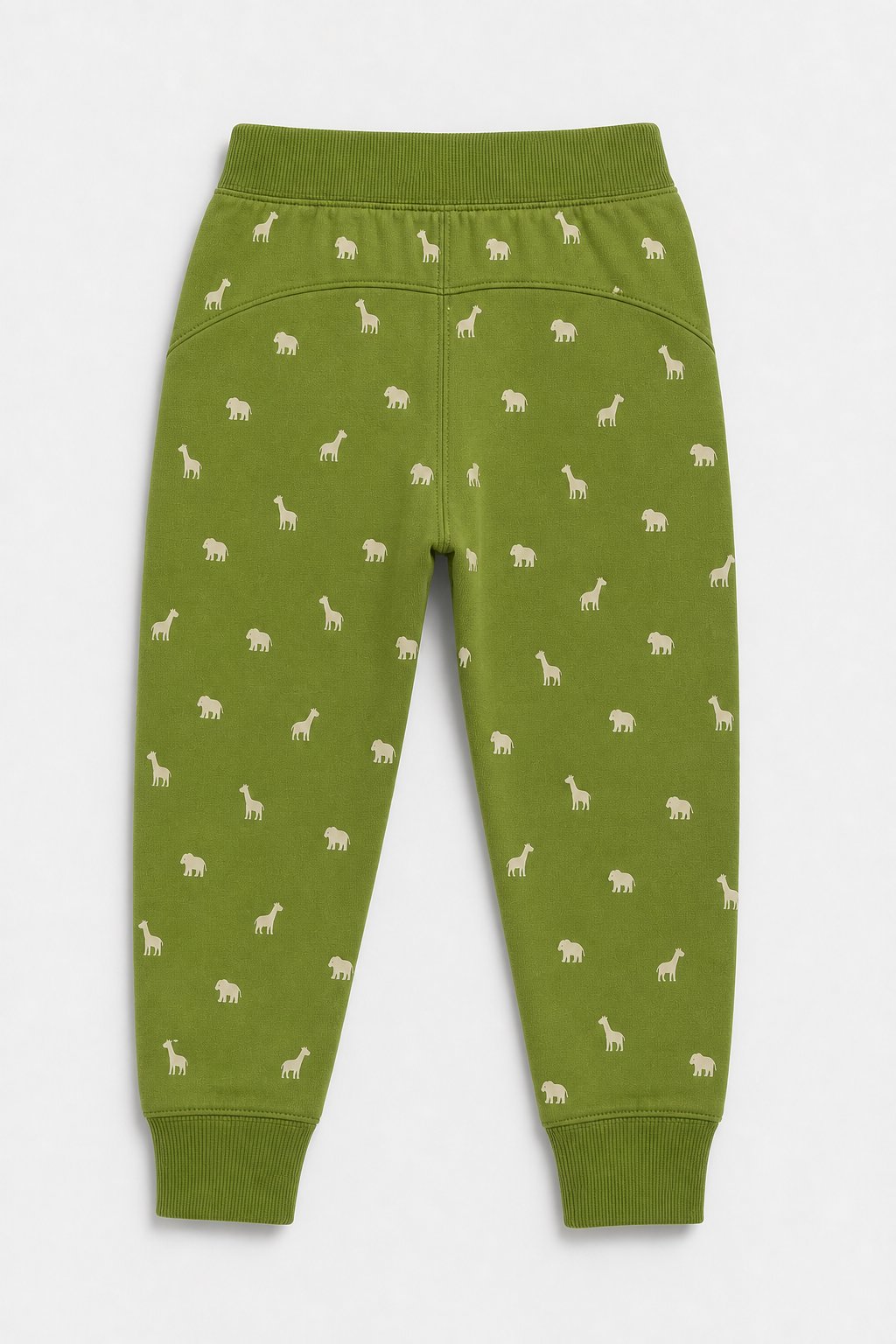 Olive Green Animal Print Joggers view 2