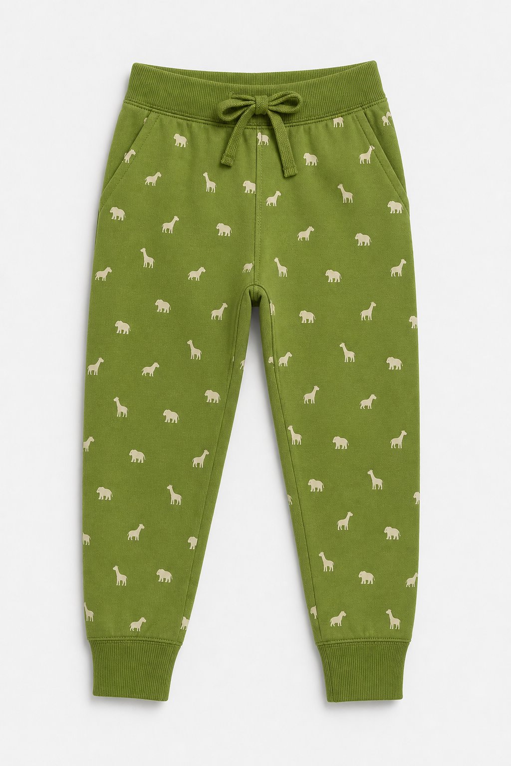 Olive Green Animal Print Joggers