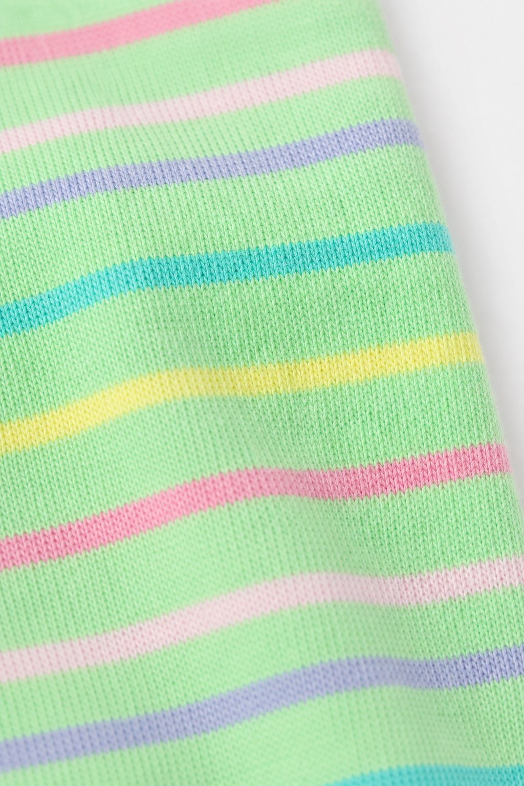 Mint Green Rainbow Stripe Knit Shorts view 3
