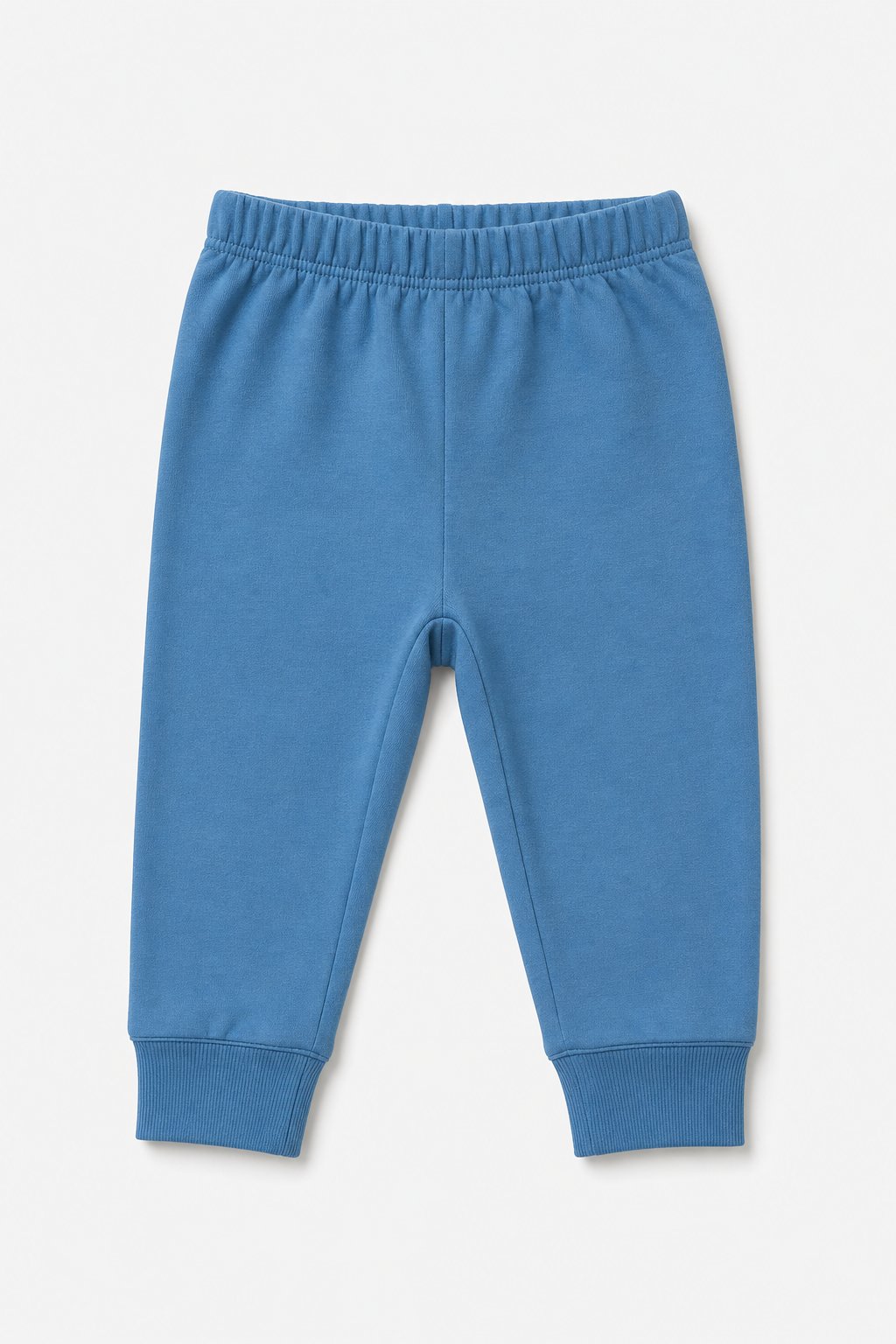 Steel Blue Denim-Look Pants