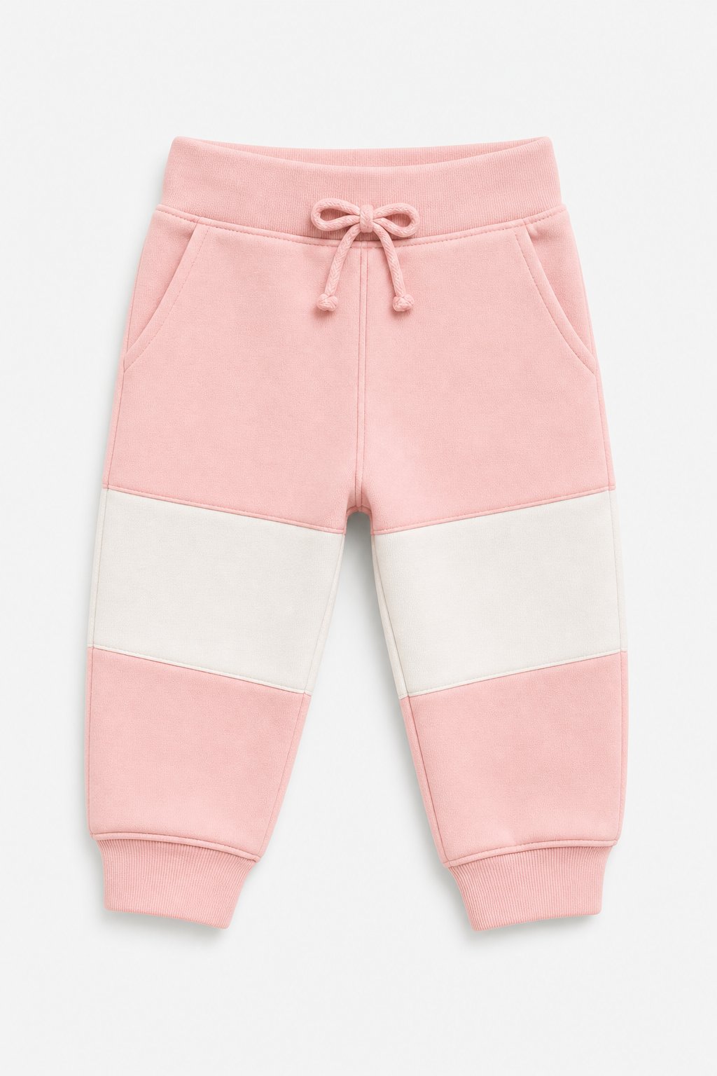 Soft Pink Color-Block Cargo Pants