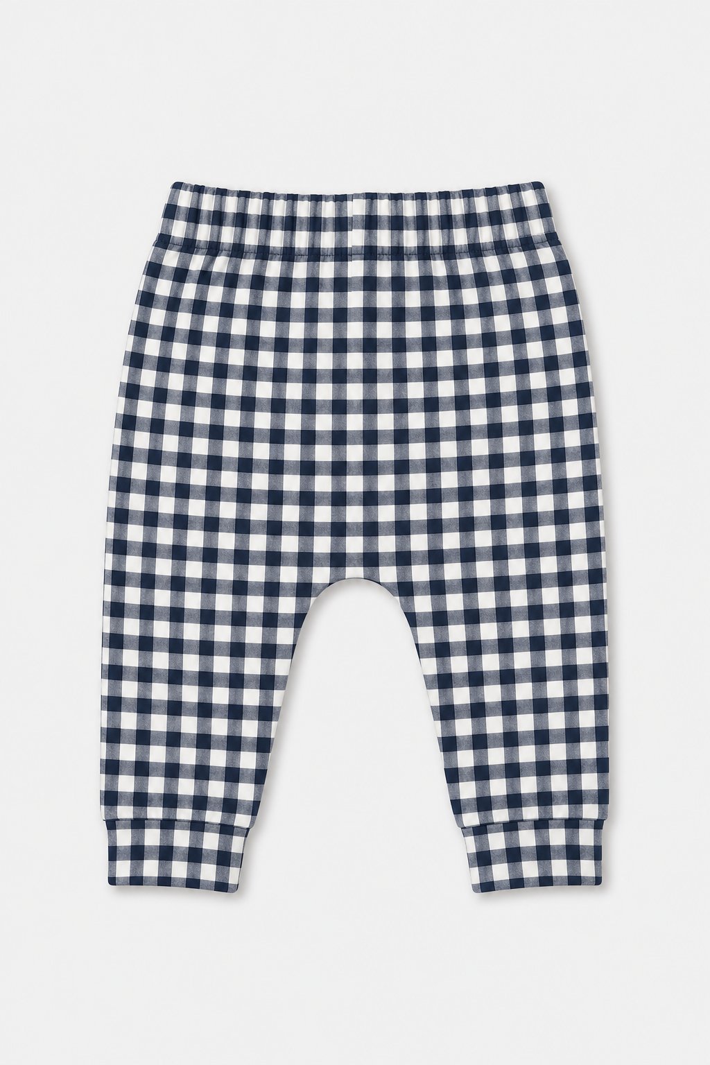 Navy Gingham Check Pull-On Pants view 2