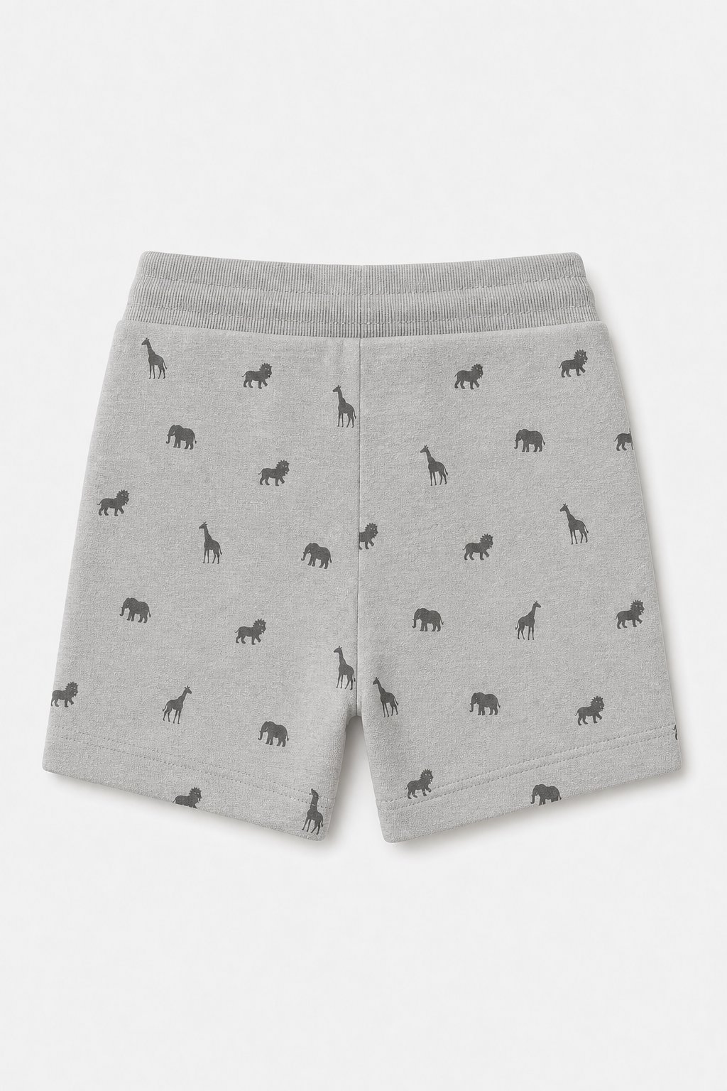 Heather Grey Safari Animal Print Knit Shorts view 2