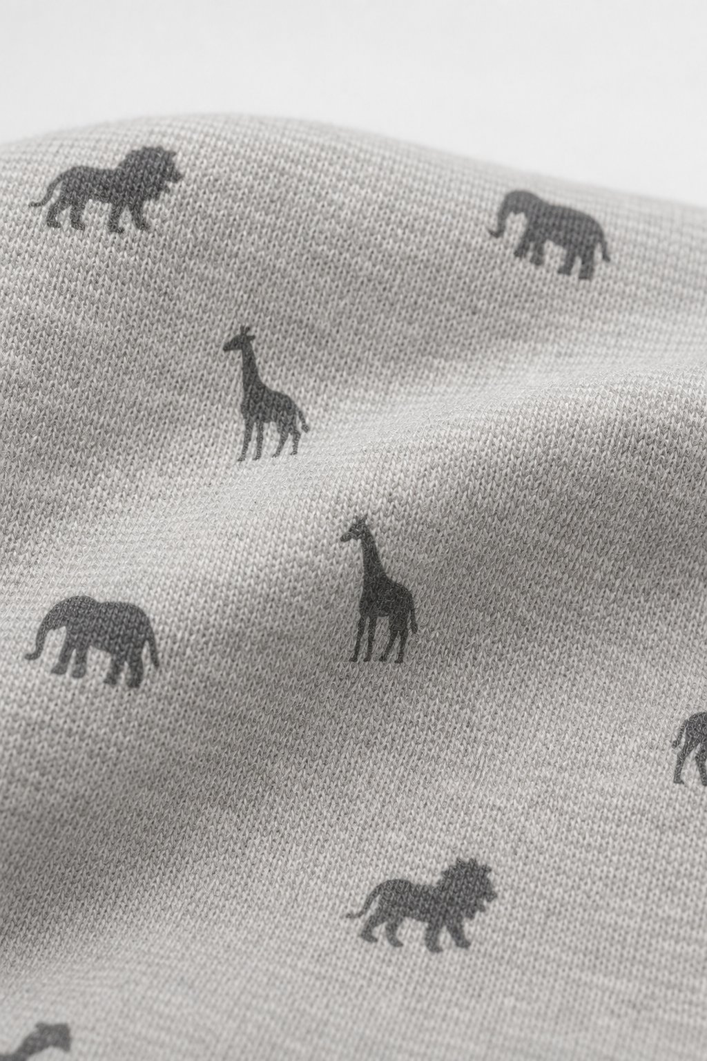 Heather Grey Safari Animal Print Knit Shorts view 3