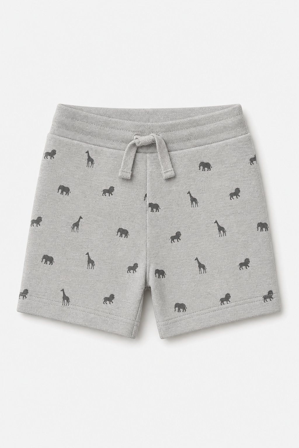 Heather Grey Safari Animal Print Knit Shorts