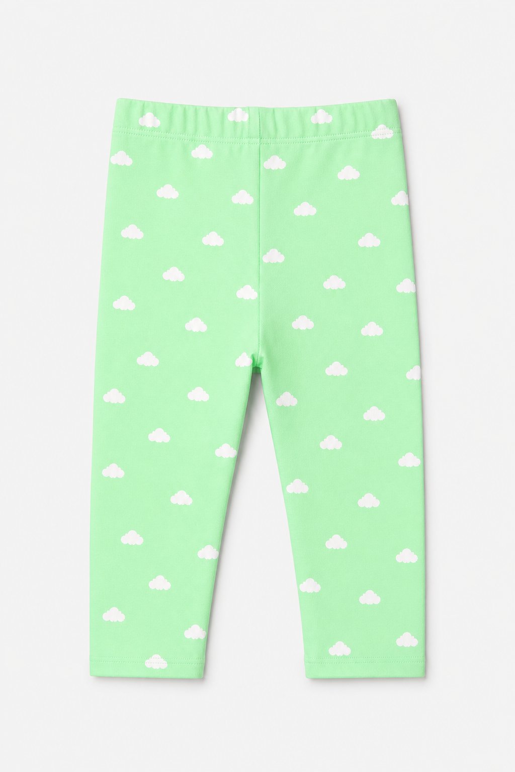 Mint Green Cloud Print Ruffle-Hem Leggings view 2