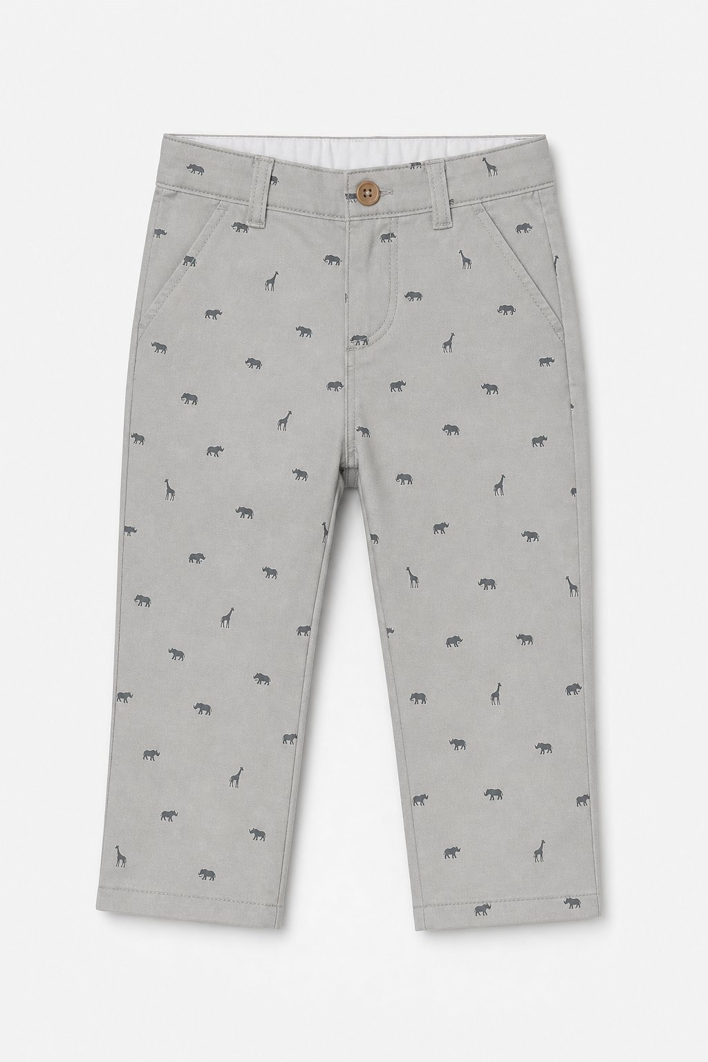 Heather Grey Animal Print Cargo Pants