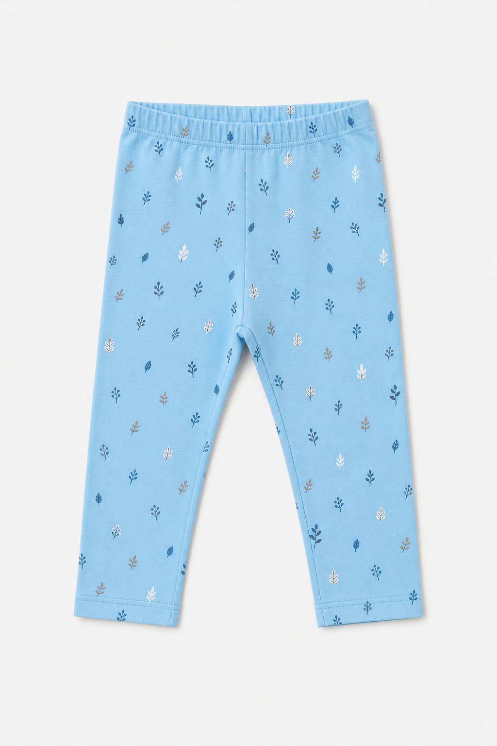 Sky Blue Botanical Print Leggings