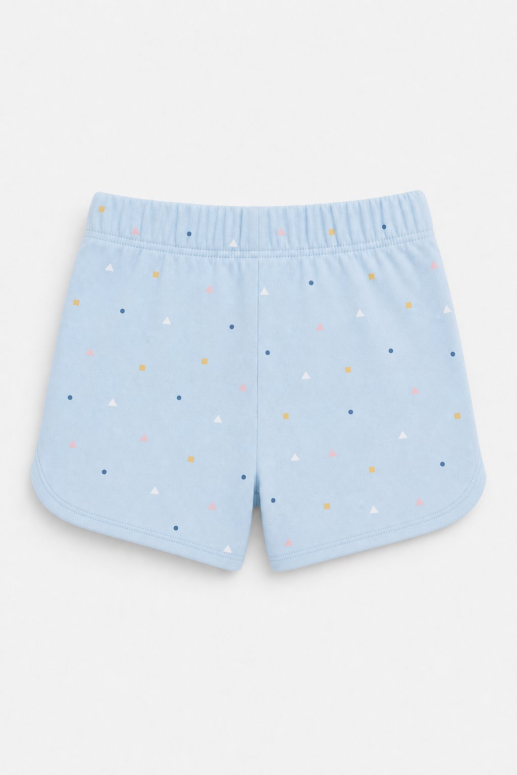 Powder Blue Abstract Geometric Knit Shorts view 2