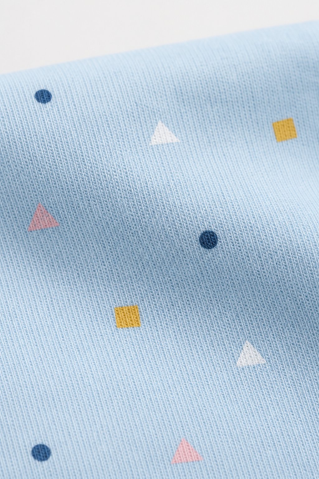 Powder Blue Abstract Geometric Knit Shorts view 3
