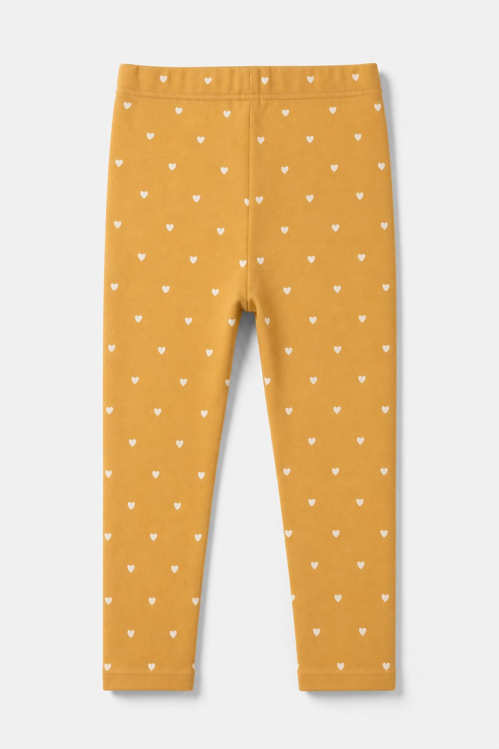 Warm Mustard Heart Print Ruffle-Hem Leggings view 2