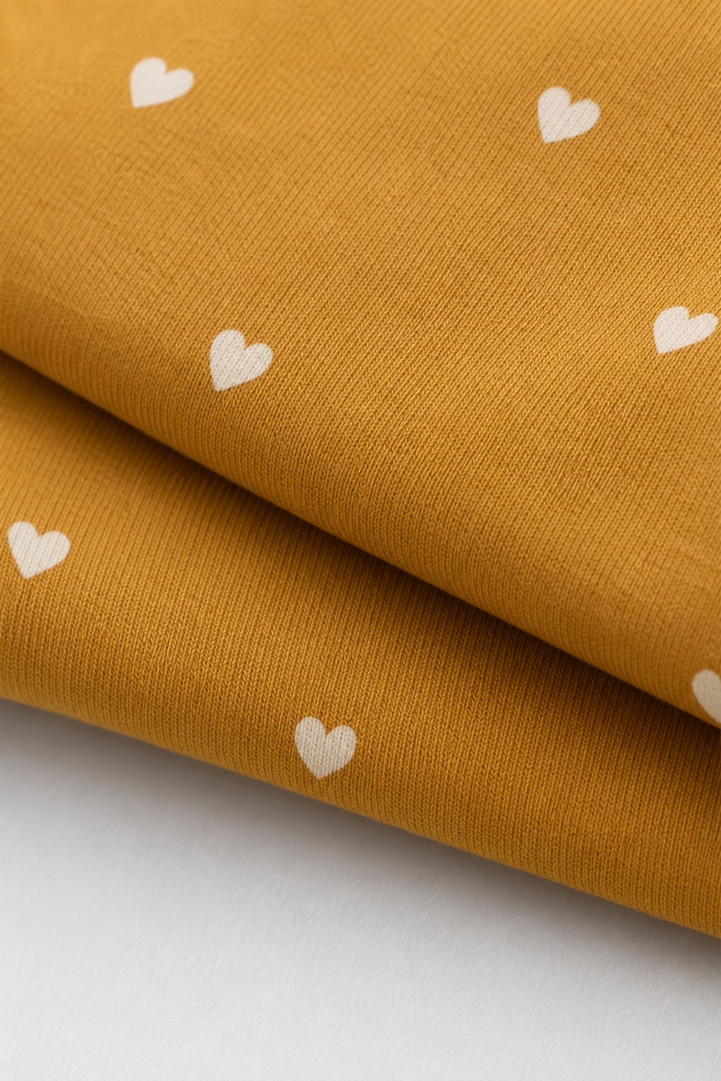 Warm Mustard Heart Print Ruffle-Hem Leggings view 3