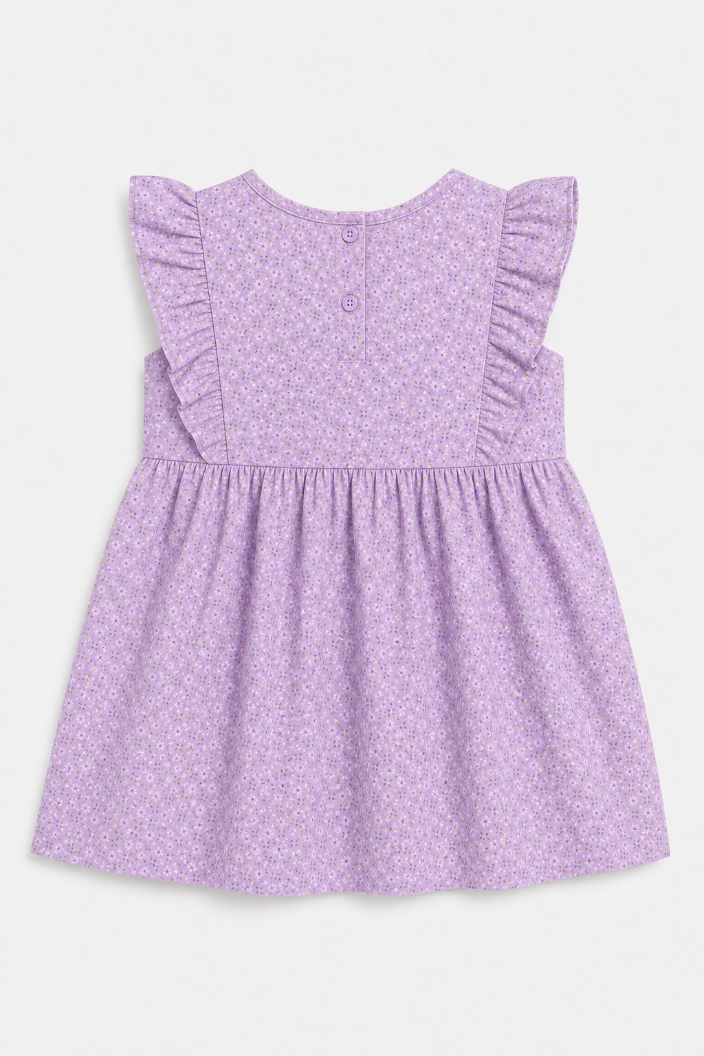 Lavender Ditsy Floral A-Line Dress view 2