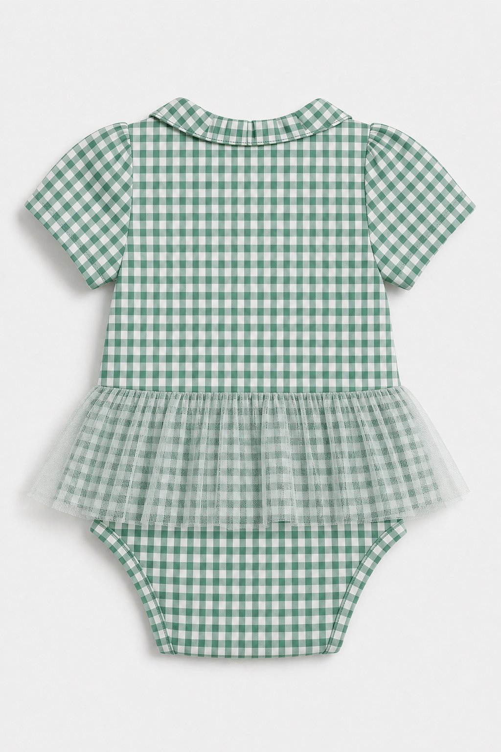 Spruce Green Gingham Check Tutu Bodysuit Dress view 2