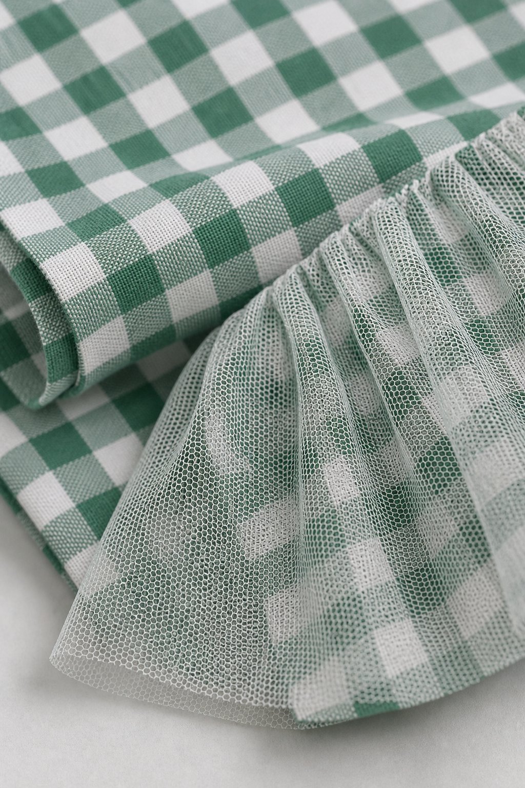 Spruce Green Gingham Check Tutu Bodysuit Dress view 3