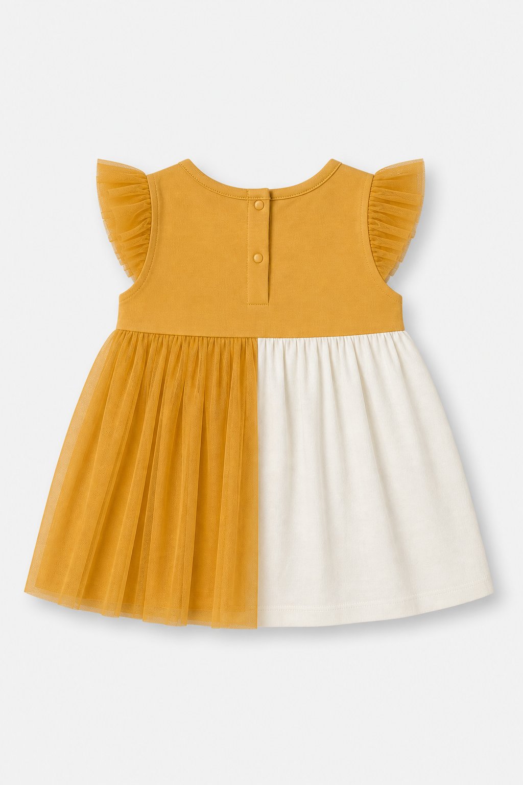 Warm Mustard Color-Block Knit Dress view 2