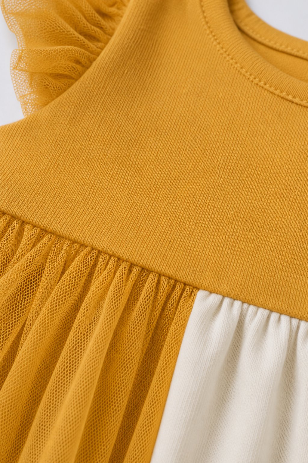 Warm Mustard Color-Block Knit Dress view 3